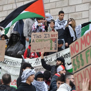 Hundreds of pro-Palestine marchers rally at Copley Square