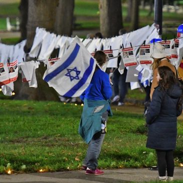 Boston Common lined with reminders of those still kidnapped by Hamas