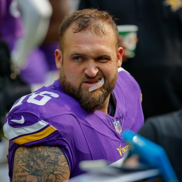 Dalton Risner has been biding his time on the sidelines. Now the Vikings might need him.