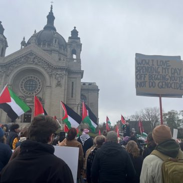 Hundreds march to state Capitol in pro-Palestinian rally calling for cease-fire