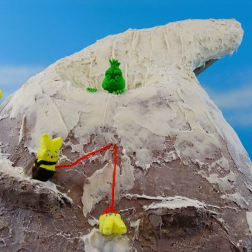 This Peeps artist went to the roof for his diorama (don’t try this at home, Peeps)