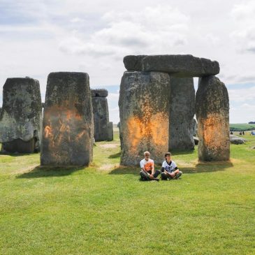 Climate protesters arrested over spraying orange paint on Stonehenge monument