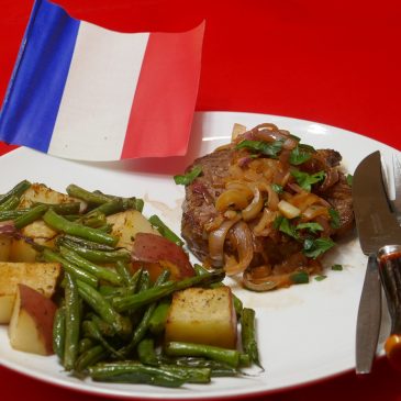 Quick Fix: Steak with Shallot Sauce (Steak aux Eschalot) with Potatoes and French Green Beans