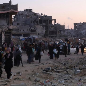 Strike kills family as Israeli evacuation order sparks panicked flight from southern Gaza city