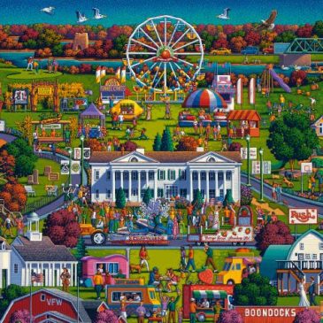 Artwork and puzzle featuring Cottage Grove landmarks unveiled