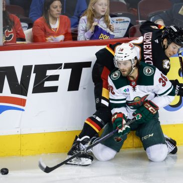 Without Kirill Kaprizov, Wild rally to salvage a point in Calgary