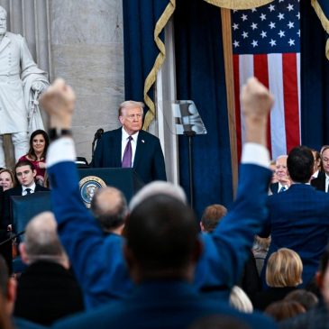 Trump, in his inaugural address, rips into the country’s past leaders and makes sweeping promises