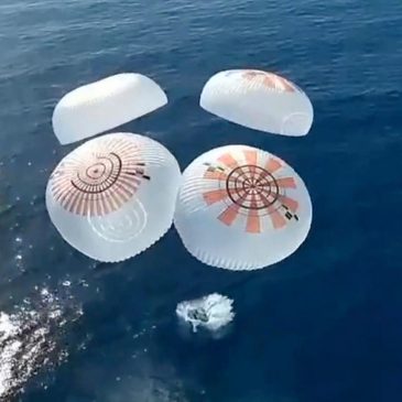 Four space tourists return to Earth after a private flight over the poles