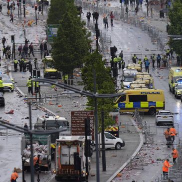 Driver arrested after car plows into celebrating Liverpool fans