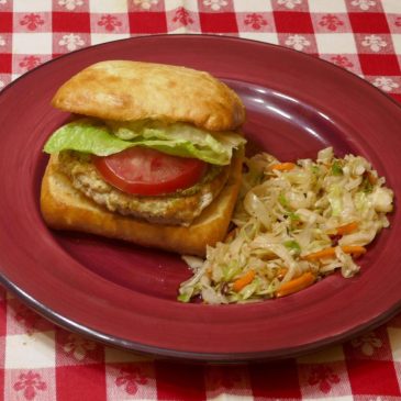 Quick Fix: Pesto Chicken Burger on Ciabatta Bread with Quick Coleslaw