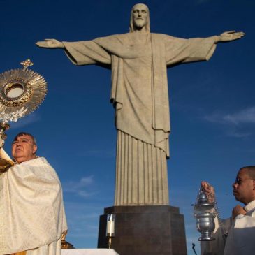 Catholics call for environmental action at Rio de Janeiro’s iconic Christ the Redeemer statue