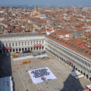 Greenpeace joins anti-Bezos protest with Venice banner complaining about billionaire tax breaks