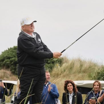 Trump caps his Scottish visit by opening a new golf course