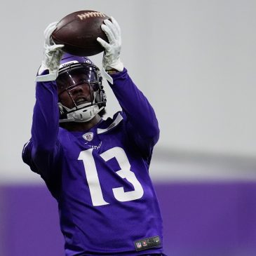 Who could step up at Vikings training camp with Justin Jefferson out?