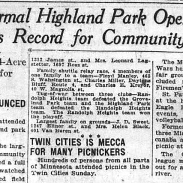 Opening of Highland Park in St. Paul drew record crowd in 1925