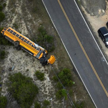 Multiple Texas students are injured in a school bus rollover crash on the first day of class