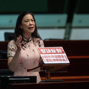 Hong Kong lawmakers reject a bill recognizing same-sex partnerships