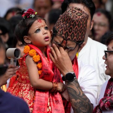 Nepal chooses a 2-year-old girl as new living goddess worshipped by both Hindus and Buddhists
