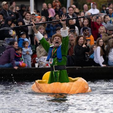 Giant, floating pumpkin races draw large crowds to annual event in Oregon