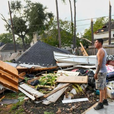 Torn roofs and smashed windows among damage to over 100 homes in a tornado near Houston
