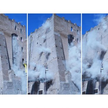 Rescuers race to save man trapped in partially collapsed medieval tower in Rome