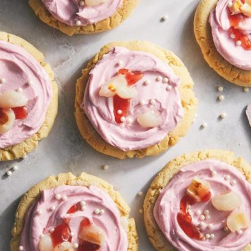 Indulge in lychee-frosted sugar cookies with citrus notes and buttercream