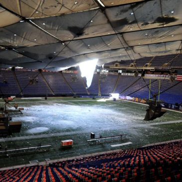 Metrodome roof collapsed under 17 inches of snow 15 years ago