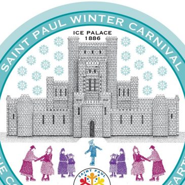 Here are the 2026 Winter Carnival buttons, designed by pointillist illustrator Randall Peterson