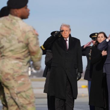 Trump pays respects to 2 Iowa National Guardsmen and interpreter killed in Syria as they return home