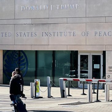 Trump is fighting the Institute of Peace in court. Now, his name is on the building