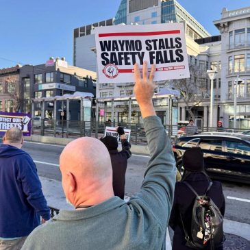 Lyft and Uber drivers protest Waymo robotaxis as California considers further regulations