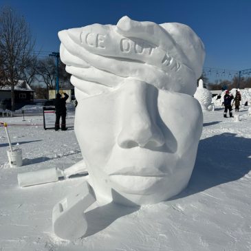 Winter Carnival snow sculpture altered over anti-ICE statements