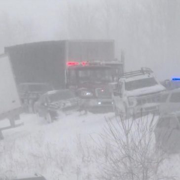 100 vehicles pile up in Michigan crash as snowstorm moves across the country