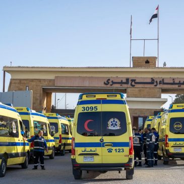 The first medical evacuees from Gaza enter Egypt as the Rafah crossing reopens