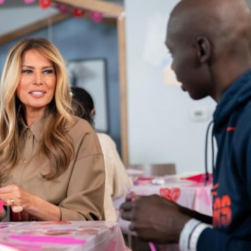 Melania Trump says she doesn’t eat ‘much sweets’ as she celebrates Valentine’s Day with children