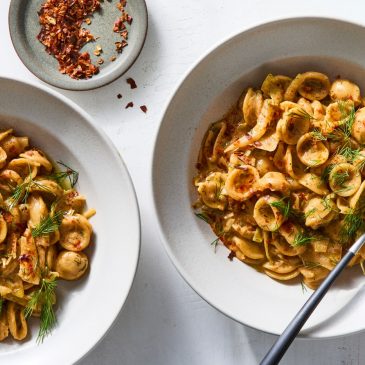 An easy pasta that’s hearty, tangy and so creamy