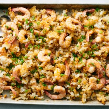 This sheet pan shrimp and rice is extremely nice