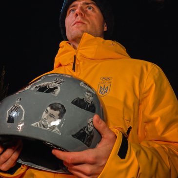 His helmet honors Ukrainian athletes killed in war. The IOC barred him from competing